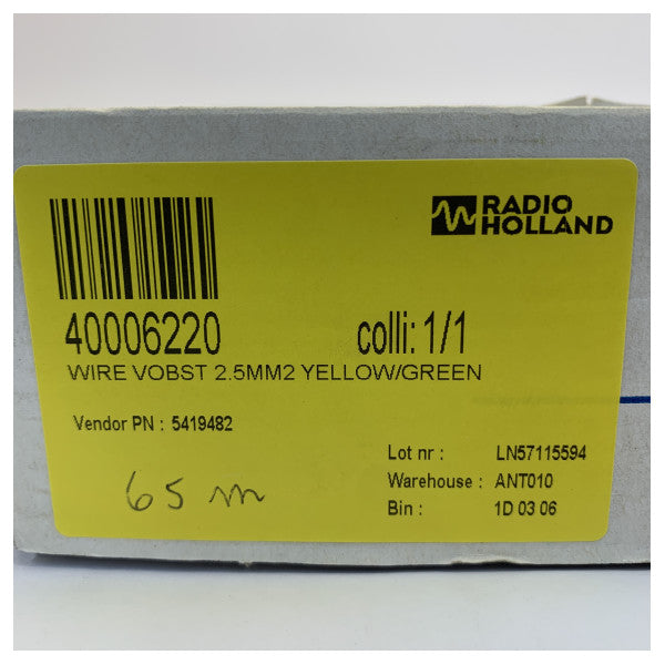 Eupen Earth Wire Vobst Electrical Wire 2.5mm Yellow/Green - H07V-K