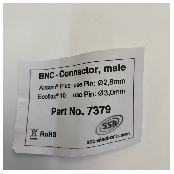 SSB електронний BNC-чоловічий затискний з'єднувач для Ecoflex-10 та Aircom Plus - 7379