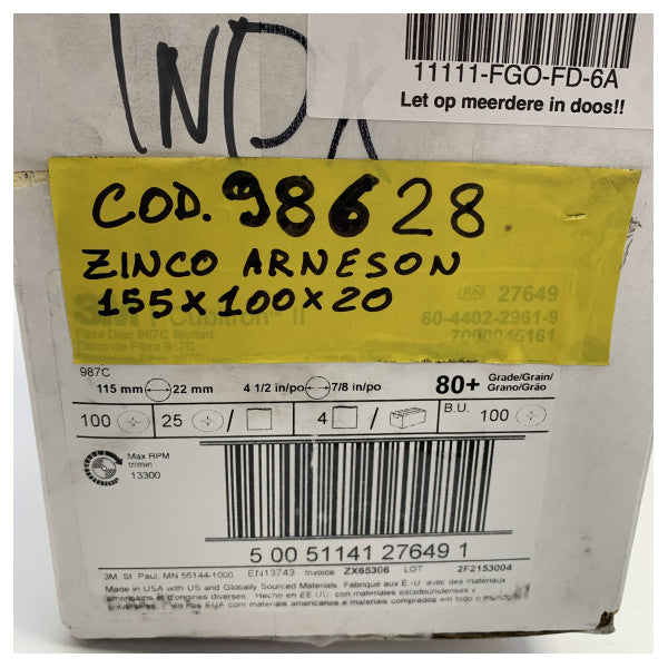 Arneson surface drive zinc anode kit type FD-6A - 155 x 100 x 20 mm