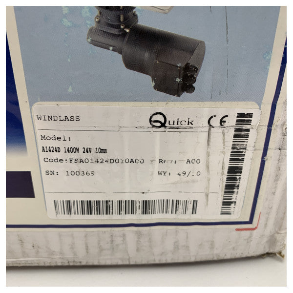 クイックアリエス 24V 1400W 10 mm 電動ウィンドラス キャプスタン - A1424D