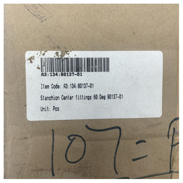 Stanchion paslanmaz çelik merkez bağlantı parçaları 60 derece 80137-01