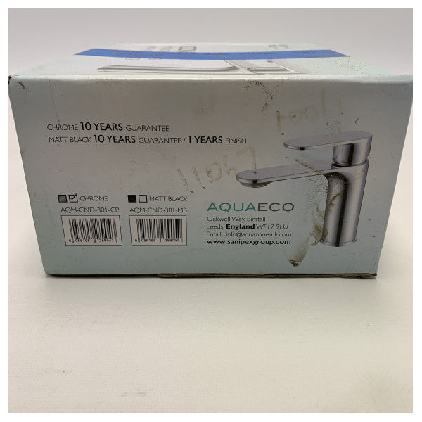 Aquaeco crna jednostruka ručica kupaonica Tab-AQM-CND-301-CP