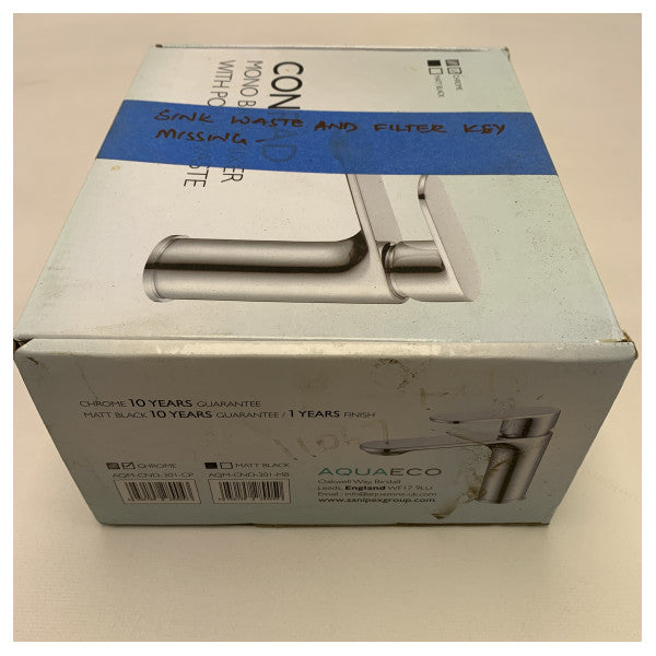 Aquaeco crna jednostruka ručica kupaonica Tab-AQM-CND-301-CP