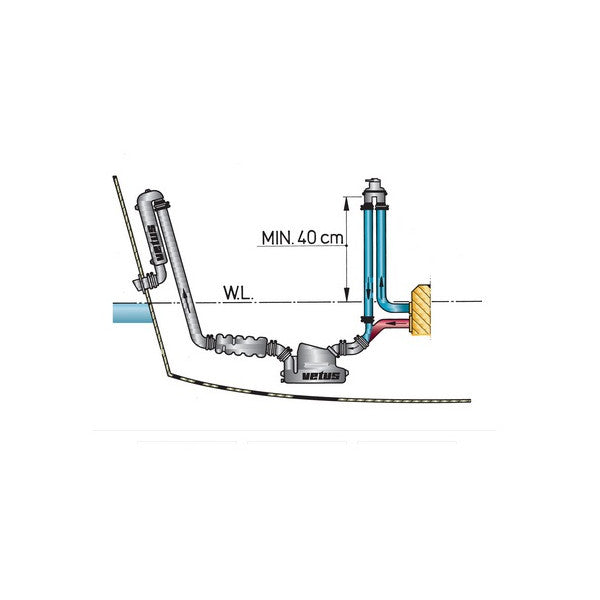 Пластиковий аератор Vetus ASDV 12 - 32 мм з клапаном