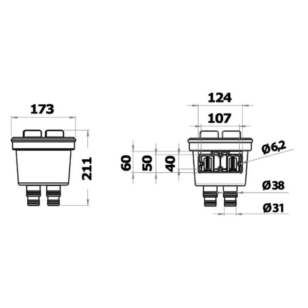 Osculati Aquanet XL Meerwasserfilter - Filter 1 1/2 Zoll 300L/min