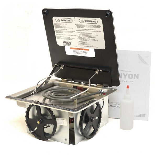 Kenyon B61145 ruostumattomasta teräksestä valmistettu yksipolttimellinen alkoholisähköliesi