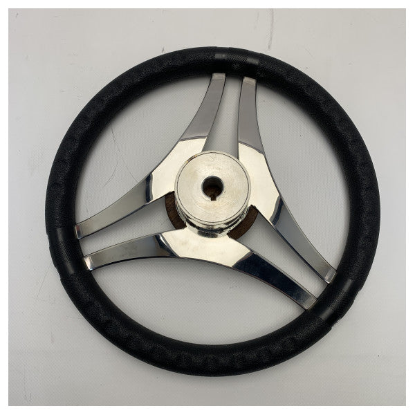 Volante Allpa Ultraflex a 3 razze in acciaio inox nero