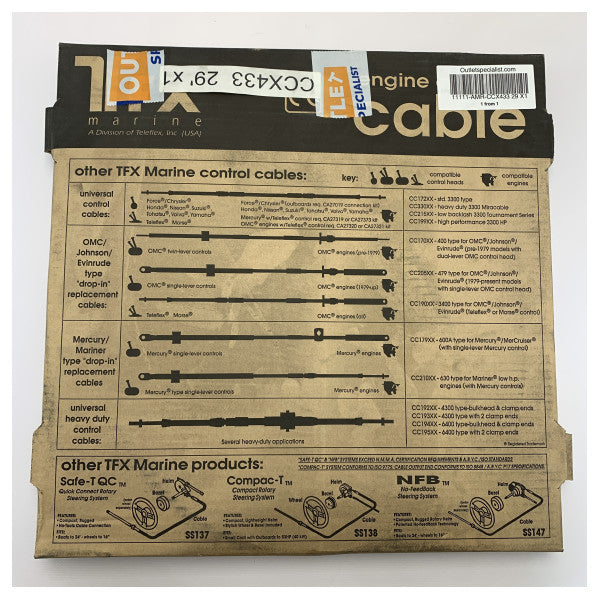 Teleflex Seastar engine control cable - CCX433 29ft X1