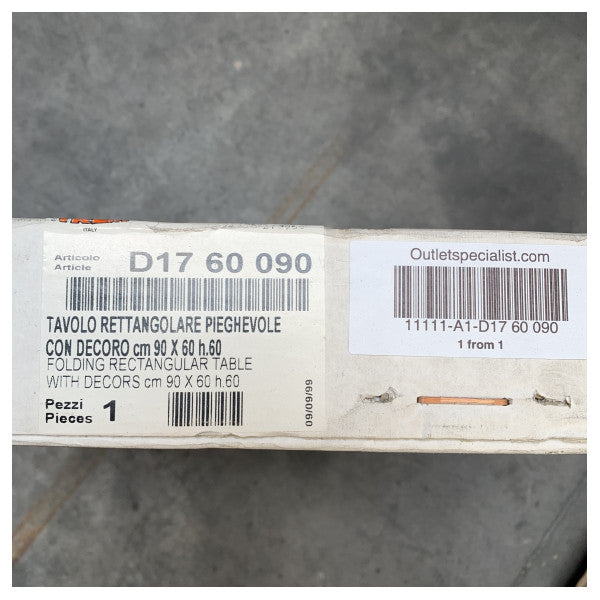 Kokoontaitettava venepöytä valkoinen 90 x 60 x 60 x 60 - D17 60 090