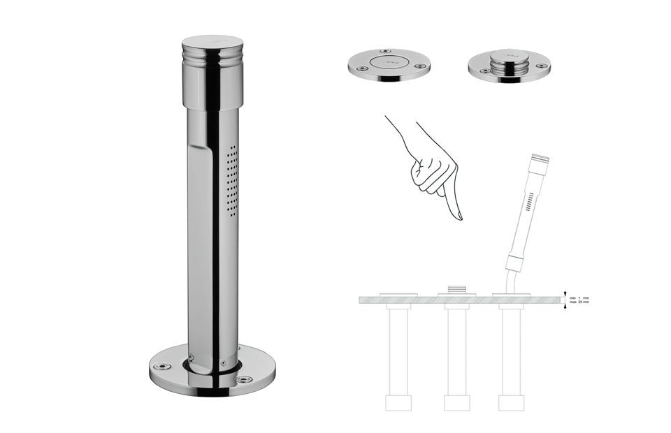 Elka DO.2017 pop-up alumiininen kansisuihku, jossa on joustava letku