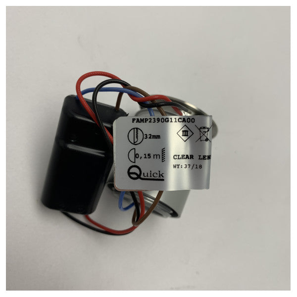 クイックガイア FAMP2390G11CA00 昼光色LED アルミニウムクリアレンズ 12/24V