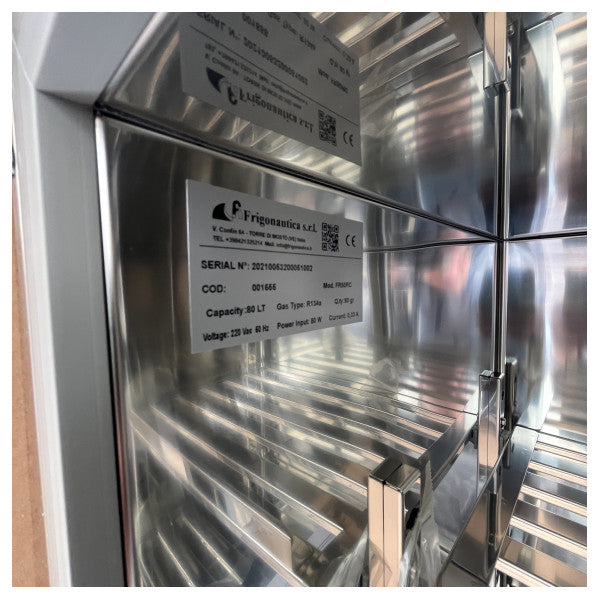 Frigonautica FR80RC rustfrit stål køleskab under bord - B480 D537 H630 cm