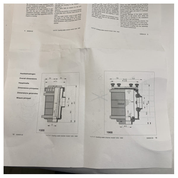 Сітчастий фільтр для морської води Vetus тип 1900 G2 1/2 | фільтр 63 мм - FTR190063