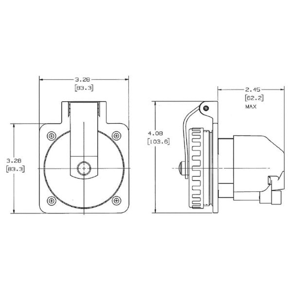 Hubbell の海洋のステンレス鋼 316SS 16A 230V の海岸のパワー アウトレット耐久財は耐候性を施します