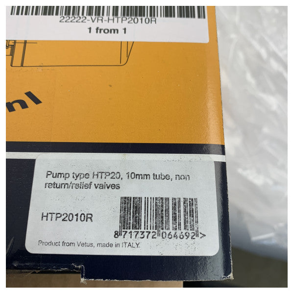 Vetus HTP2010R油圧ステアリングポンプ HTP20 10mmホース