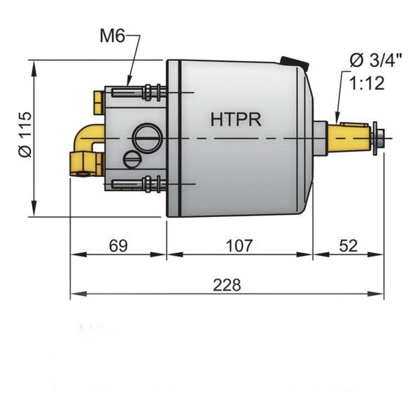 Vetus HTP2010R油圧ステアリングポンプ HTP20 10mmホース