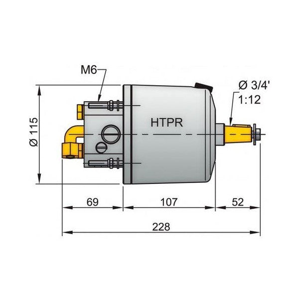 Гідравлічний насос рульового управління Vetus HTP4210RB для шланга 10 мм чорний
