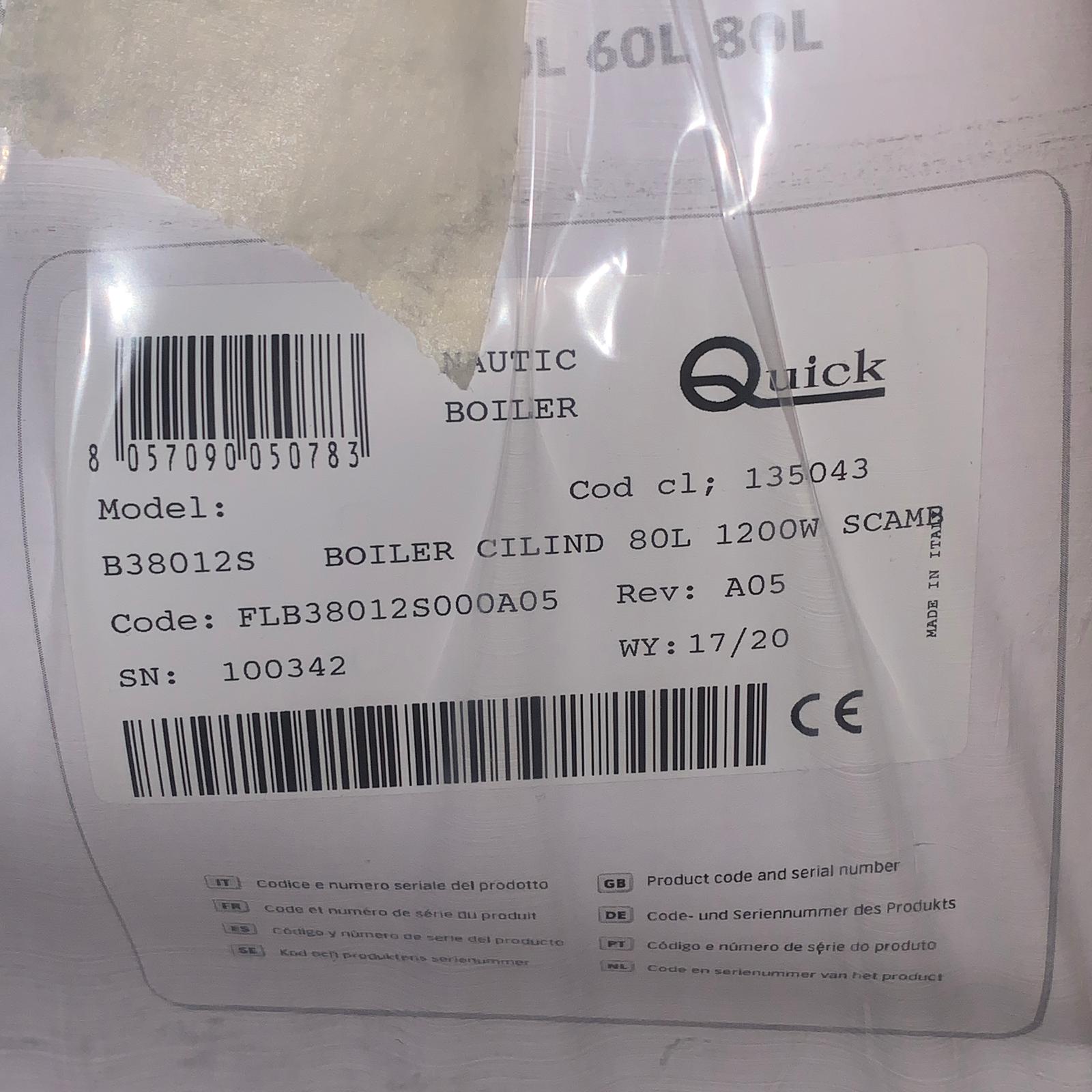 Caldera de agua caliente de 80l rápido 1200W / 230V - FLB38012S000A07