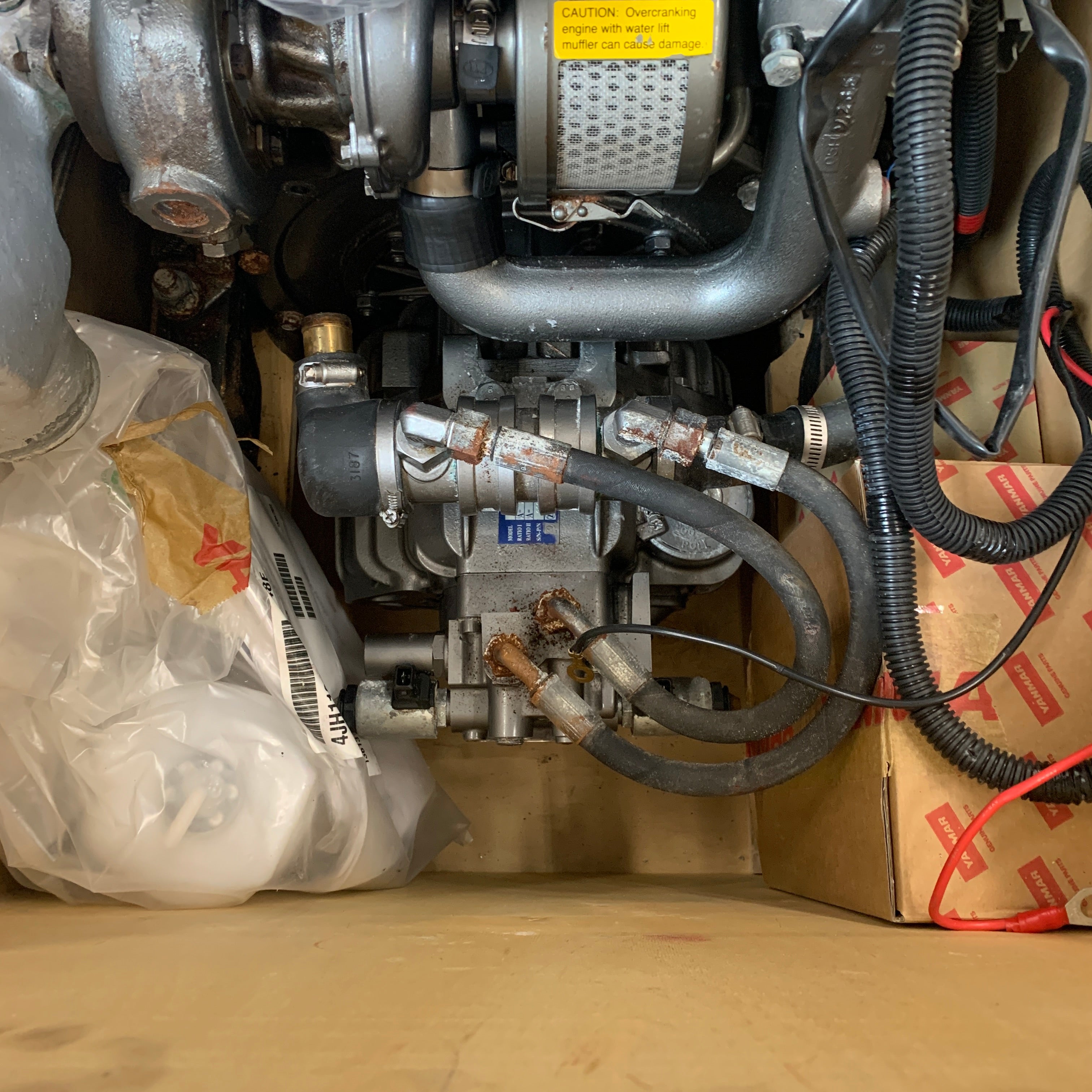 Yanmar 4JH110 110 HP marine diesel engine with ZF25A clutch - 4JH110-CR-ZF25A