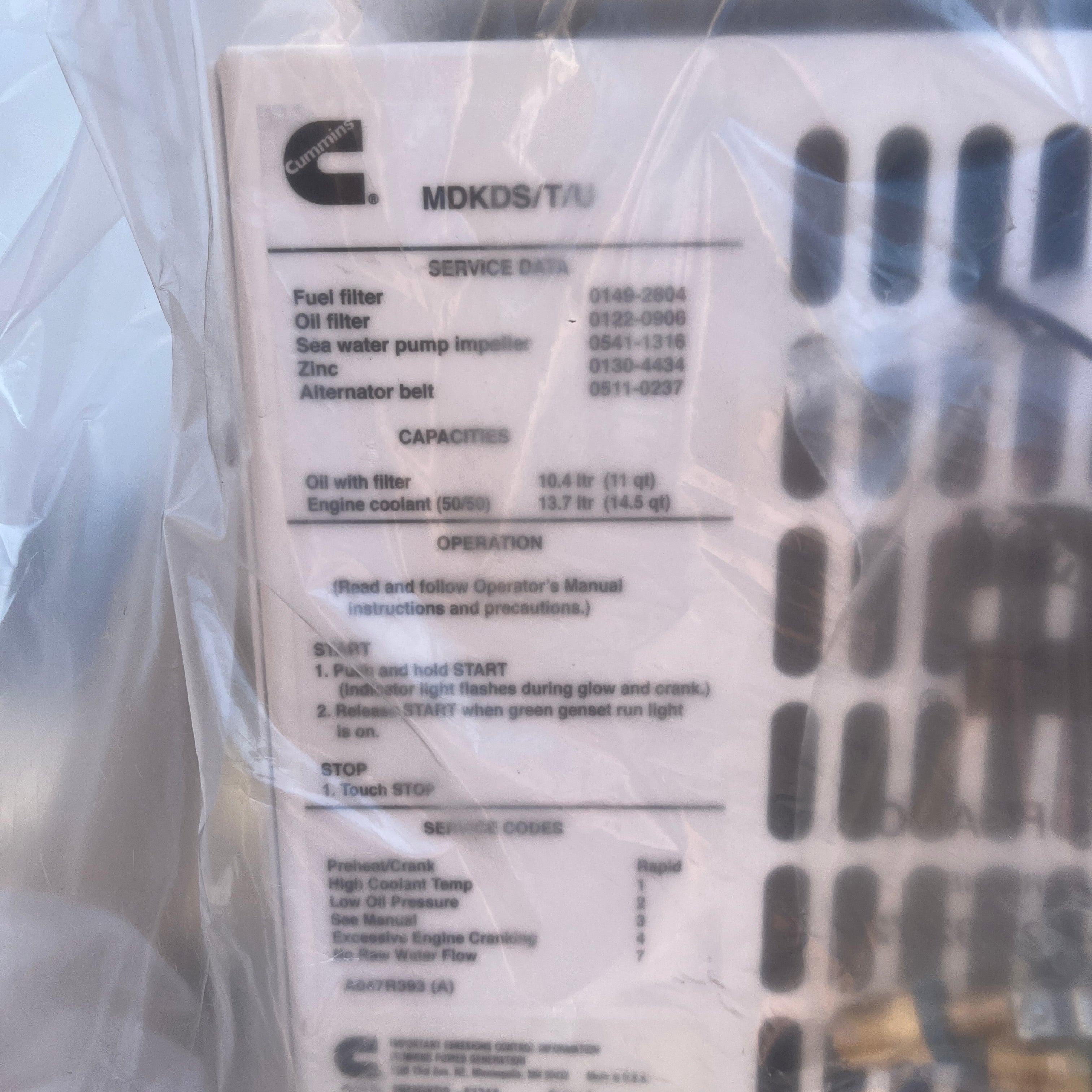 Cummins Onan 29 の kW の海洋のディーゼル発電機 230V | 60HZ - 29MDKDS