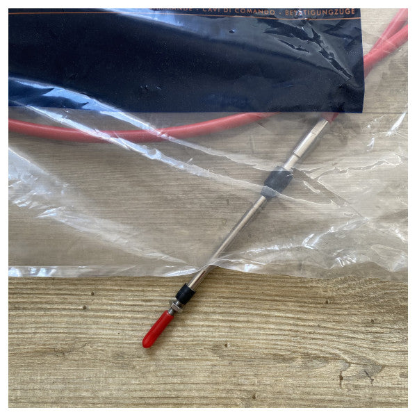 Excel Universal μεσαίου μήκους 12ft Marine Steering Cable - Ανθεκτικός κόκκινος μανδύας για ομαλό έλεγχο σκάφους