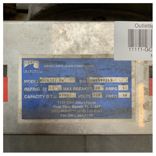 Ar condicionado marítimo autónomo Ocean Marine 6500 BTU USADO - MSCR327.OR
