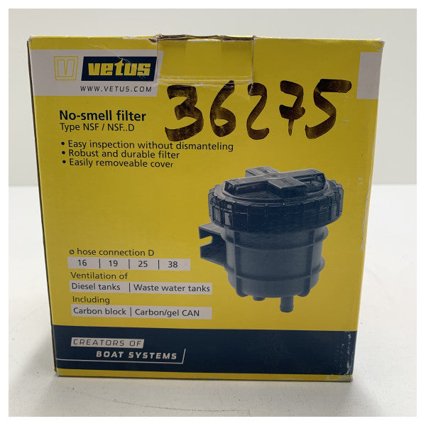 Vetus NSF38 38 mm scent filter for waste water tank