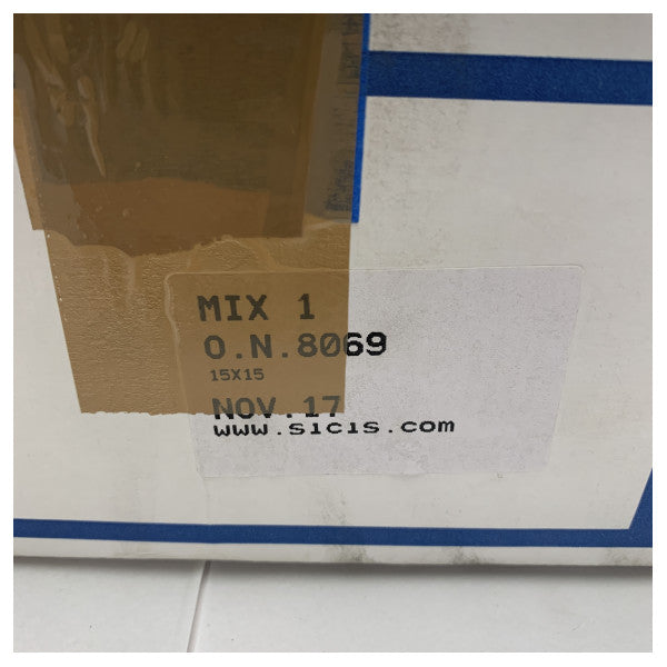 Стъклени мозаечни плочки от Sicis за морска употреба - устойчиви синьо-зелени със златни акценти, 15x15mm