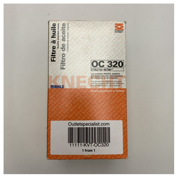 Mahle OC320 filtro de óleo de rosca preto