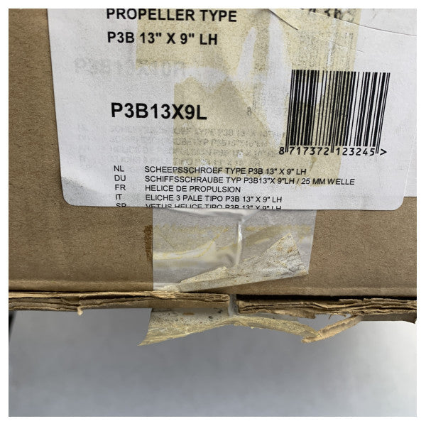 Elica Vetus P3B13X9L 3 pale 13 x 9 pollici LH 25 mm