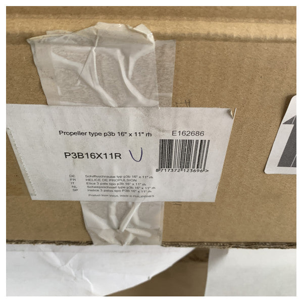 Vetus P3B pronssinen potkuri 3 lapa 16 x 11 tuumaa oikealle 30 mm - P3B16X11R - P3B16X11R