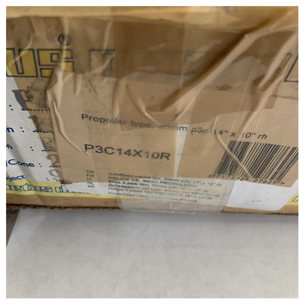 مروحة Vetus P3C14X10R ثلاثية الشفرات مقاس 14 × 10 بوصة RH 25 مم