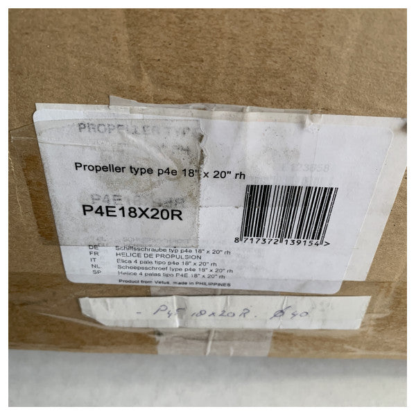 Vetus P4E18X20R 4-лопастно 18 x 20-инчово витло RH 35 мм