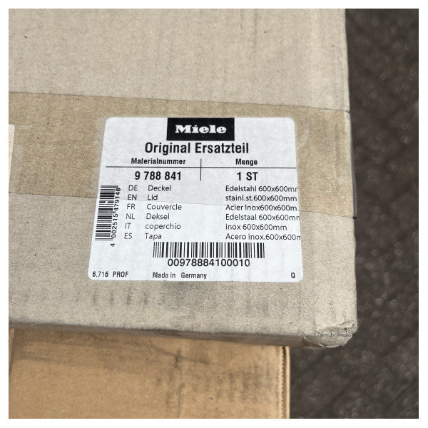 Plaque de recouvrement Miele en acier inoxydable pour PG8056