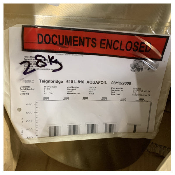 Teignbridge 610mm 5-Blade Solak Deniz Pervanesi Tuzlu Su ve Tatlı Su Kullanımı için