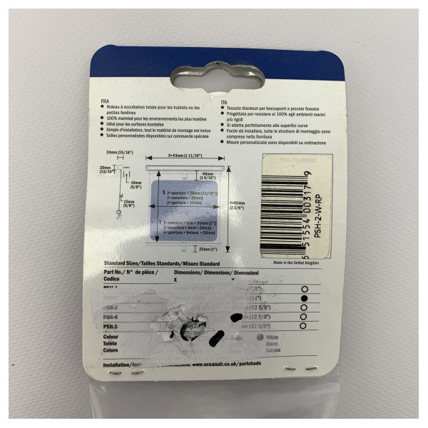 Dometic OceanAir Portsade Roller Blind White 380 x 280 mm-PSH-2-W-RP