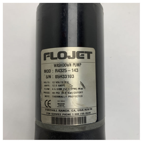Flojet R4325-143 membrane pump 17L/min 2.8 bar 12V