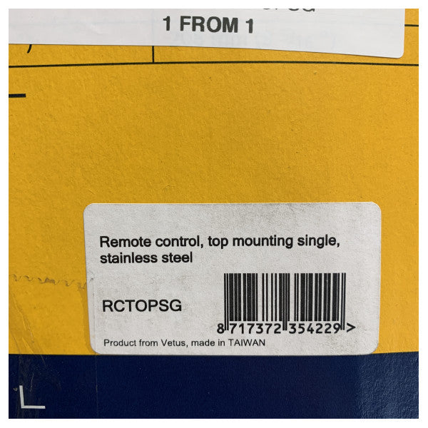 Vetus RCTOPSG للتحكم الميكانيكي في المحرك من الفولاذ المقاوم للصدأ برافعة واحدة