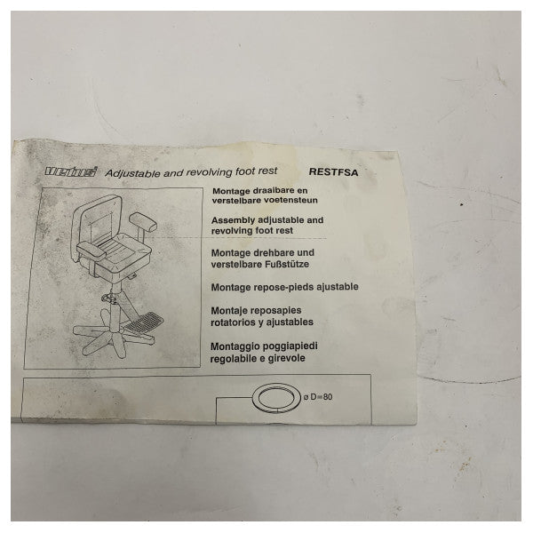 Алюмінієва підставка для ніг Vetus RESTFSA для набору морського пілота