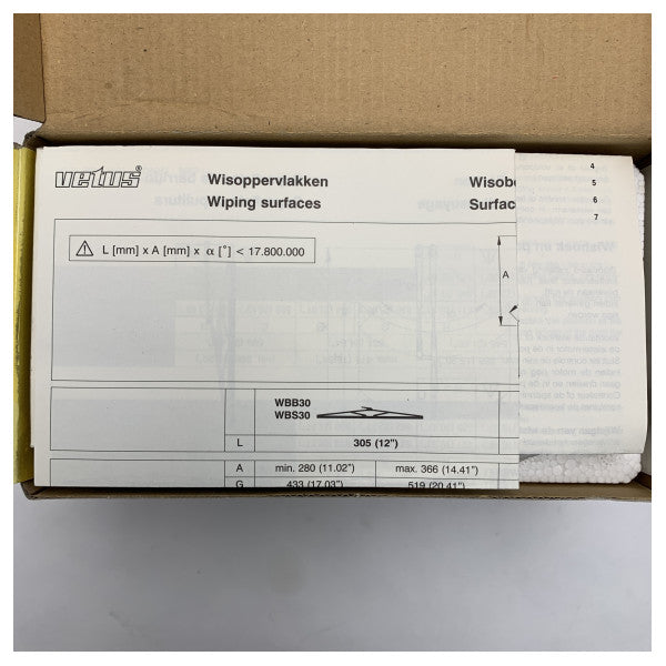 Vetus RW09S marine windscreen wiper motor 24V 25 mm