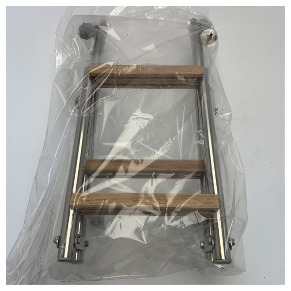 Allpa ruostumattomasta teräksestä valmistetut, taittuvat 3-portaiset uimaportaat, pinta-asennettavat - S1931003