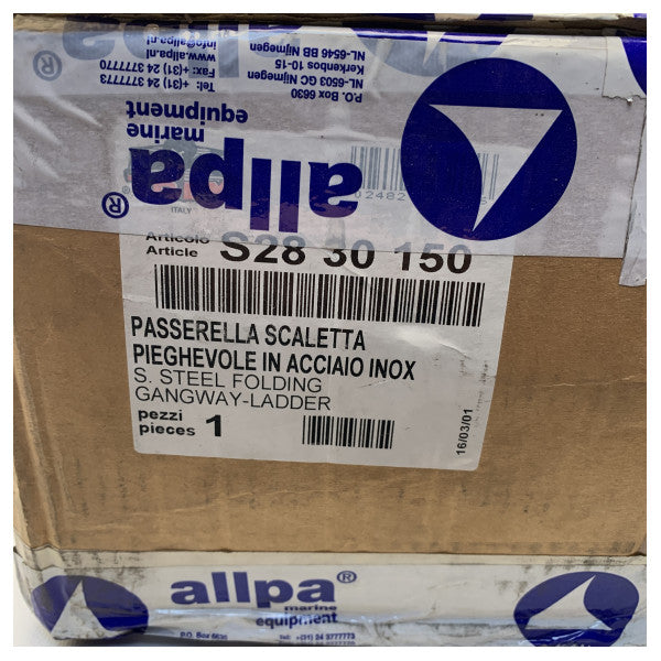 Passarela Trem dobrável em aço inoxidável 2,2 M - S28 30 150