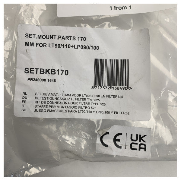 Vetus SETBKB170 монтажен комплект за ауспухови шумозаглушители 170 мм