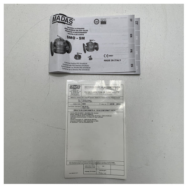 Madas sarsıntılı kollu açma/kapama vanası SM06