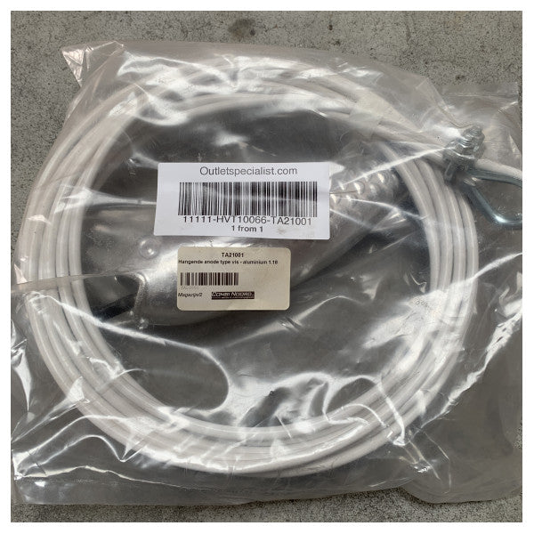 Ánodo colgante de aluminio para protección contra la corrosión marina - Ánodo de zinc de sacrificio de 10 m de cable duradero para cascos de barcos