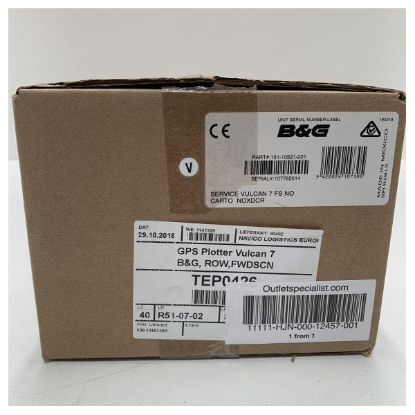 B&G Vulcan 7 GPS dokunmatik ekranlı çok fonksiyonlu harita çizer - 000-12457-001