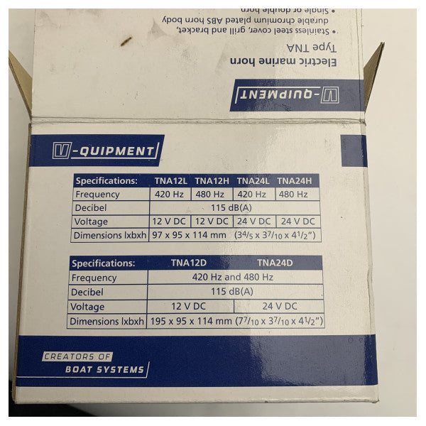 Vetus TNA24H 24V ruostumattomasta teräksestä valmistettu merenkulun ilmatorvi