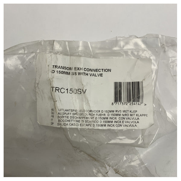 Vetus TRC150SV izdržljivi čelični ispušni izlaz za transom 152 mm