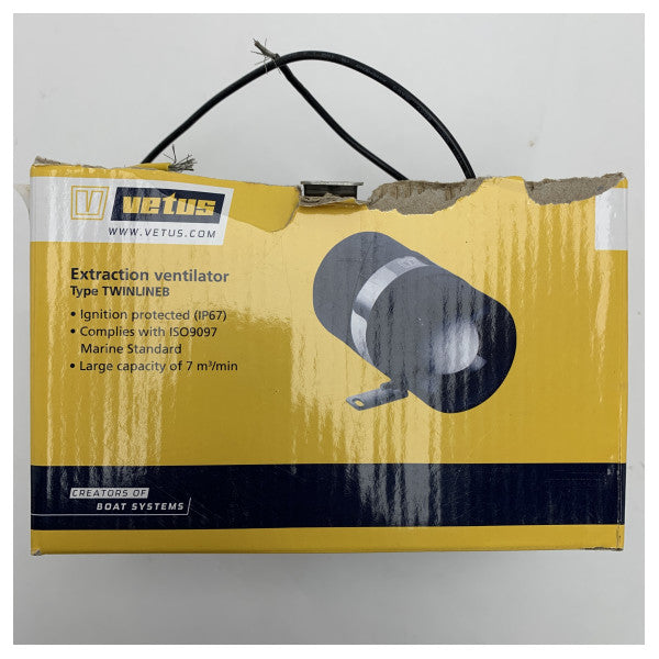 Vetus TWINLINE in-line 102MM 12V poistoilmapuhallin 12V