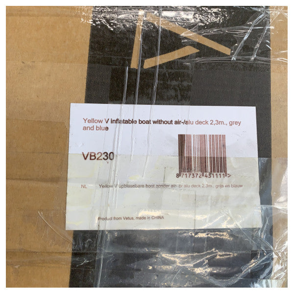 Yellow-V Vetus VB230 oppustelig jolle 2.3M med luftdæk